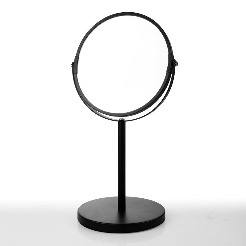 HD Round Double-sided 360 Degree Rotating Makeup Mirror 2X Magnification Portable Desktop Metal Vanity Mirror Make Up Tool: Default Title