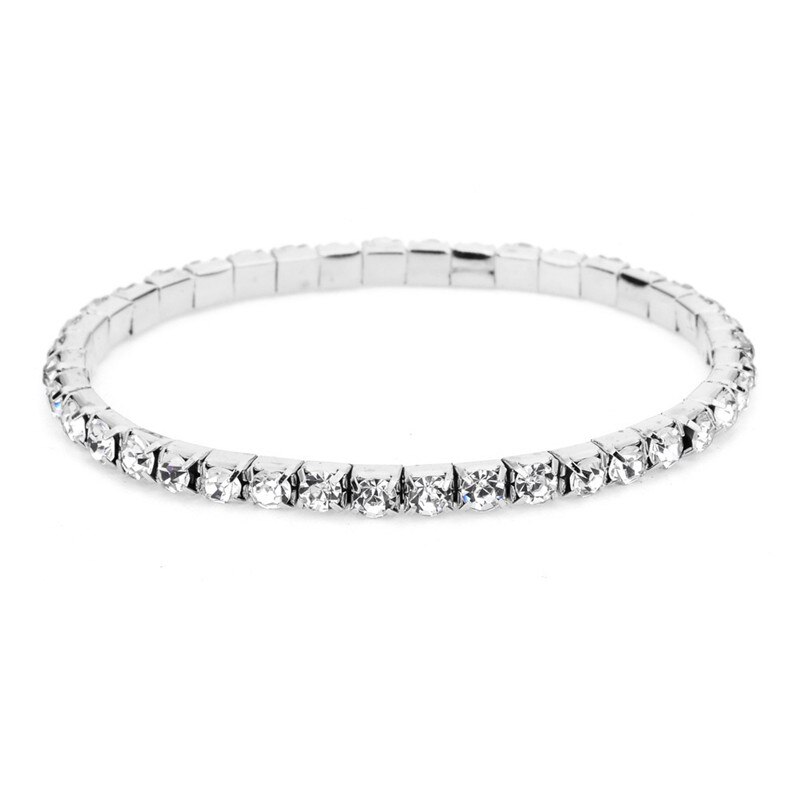 Silver Color Stretchy 1/2/3/4/5 Rows Bracelet Anklet Ankle chain Rhinestones Foot Jewelry Crystal Bracelet: Light Yellow Gold Color