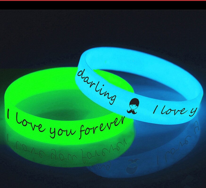 Siliconen Lichtgevende Polsbandjes Rubber Zweet Band Armbanden Mannen Vrouwen Rubber Shine Armbanden Polsbandjes Glow In The Dark Sport Wrap