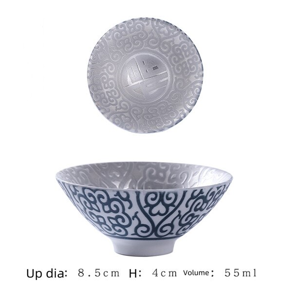 999 Silver Tea Cup Potery Pocelain Small Tea Bowl Japanese Master Cup Vintage Single Tea Cup: G