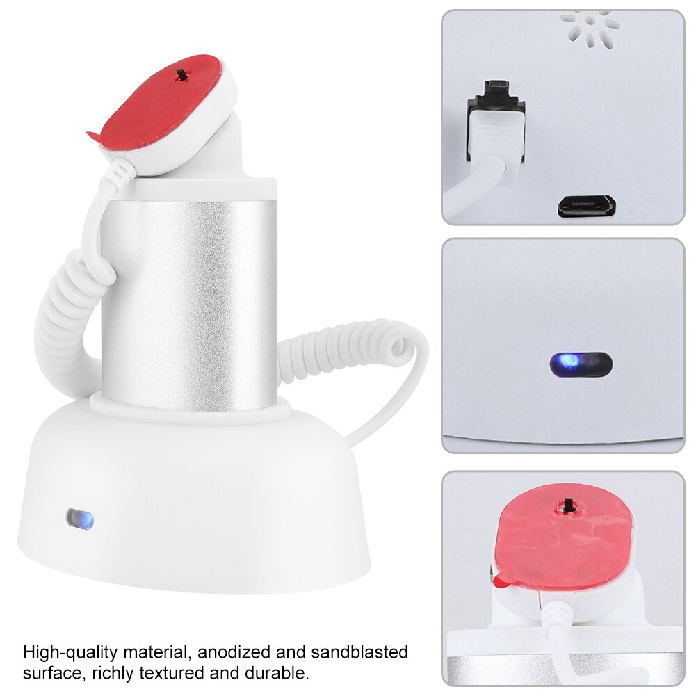 Soporte de pantalla antirrobo para teléfono móvil con alarma de seguridad y función de carga 110-240V