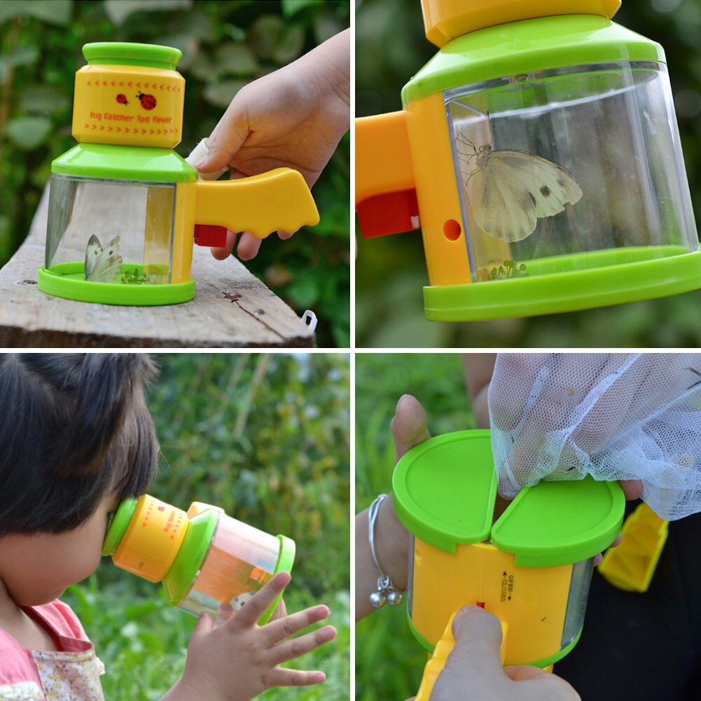 4Pcs Kids Outdoor Insect Catcher Viewer Net Bottle Tweezers Science Education Toy