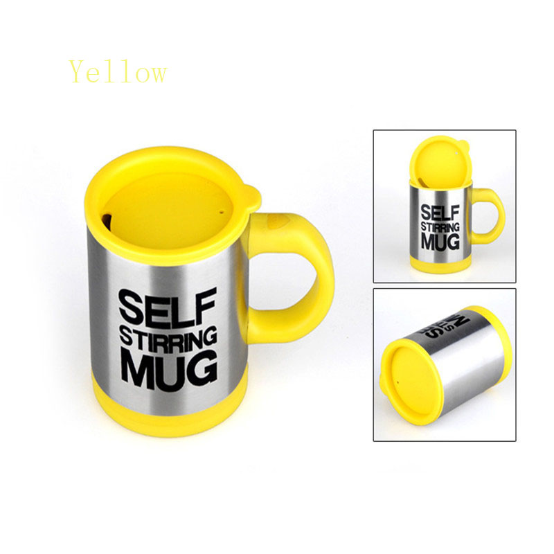 Selbst Rühren Becher 400ml Automatische Elektrische Faul Tasse Kaffee Milch Mischen Becher Clever Edelstahl Saft Mischen Tasse Getränk: Gelb