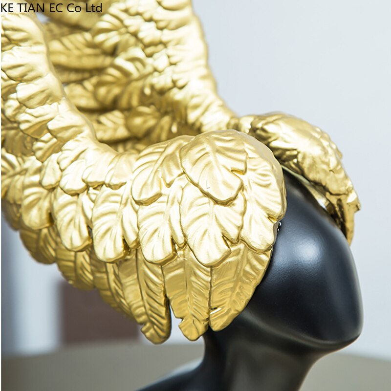 Abstract Human Body Sculpture Decoration Black Gold Resin Bust Human Body Statue Figurines Room Crafts Home Decoration