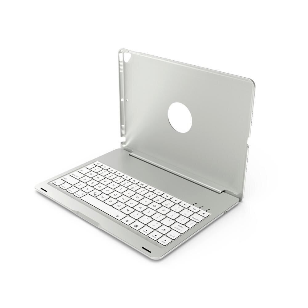 Für iPad 10,2 Hintergrundbeleuchtung Drahtlose Bluetooth Tastatur fallen Für iPad 10,2 Zoll Tablette Aluminium Legierung Stand Abdeckung + Stift: Silber
