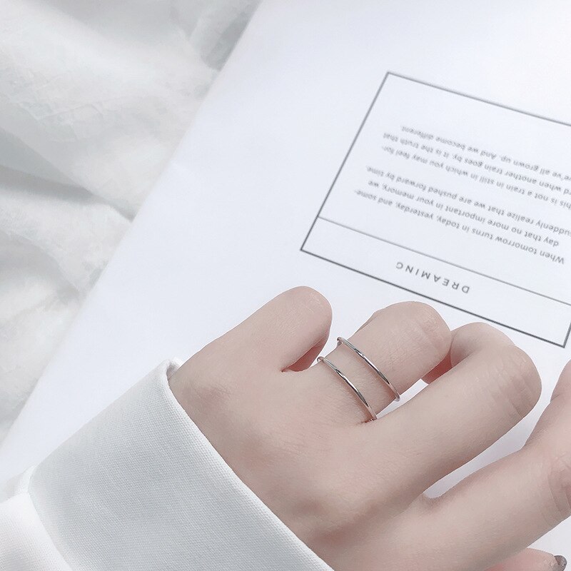 Neue 925 Sterling Silber Schicht Linien Ringe Für Frauen Damen Einstellbare Ringe Jahrgang-Schmuck