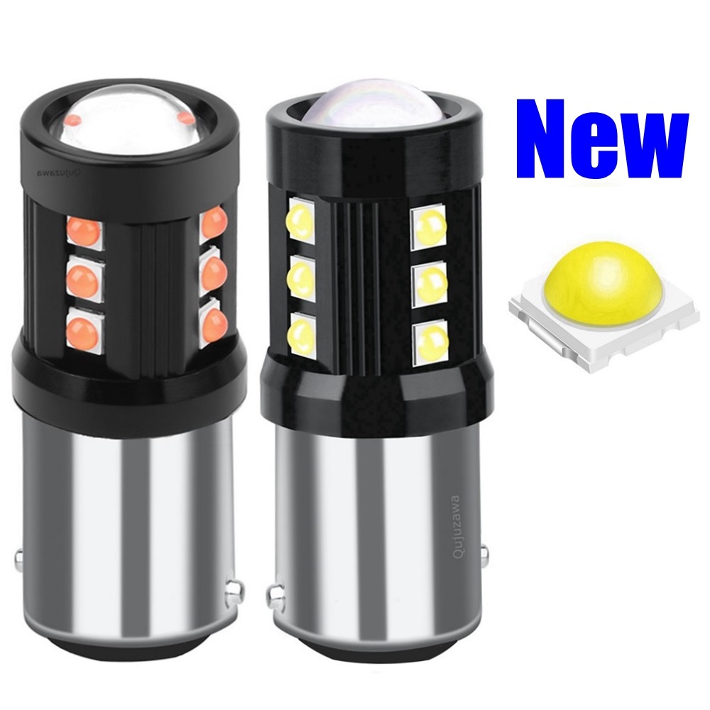 2 stück 1157 -fach 15d p21/5w led-auto-rückleuchten, bremsleuchten, automatische blinker, tagfahrlicht, rot, weiß, gelb