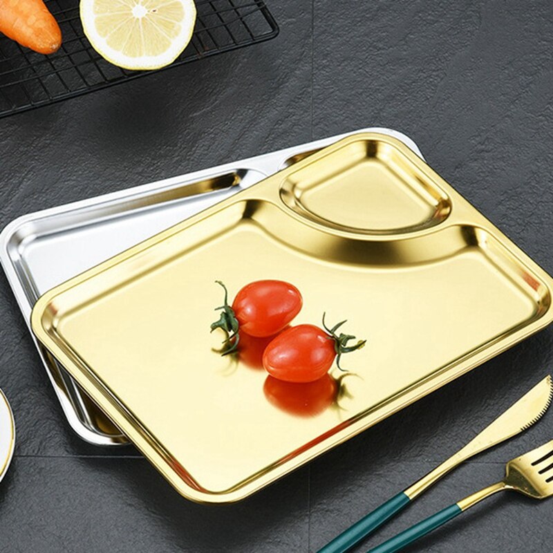 Stainless Steel Plate Rectangular Tray Practical Flat-Bottom Tray Rectangular Tray Restaurant Flat Bottom Plate