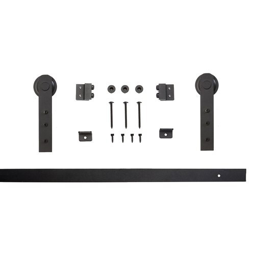 3.3 FT High Cost-Effective Black Carbon steel REAL mini antique sliding barn door hardware for kitchen Bathroom cabinet door: Default Title