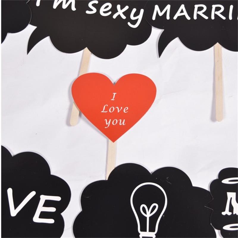 11Pcs Picture Photo Booth Paper Stick Prop Bubble Speech Chalk Board Wedding Party Photobooth Chalkboard
