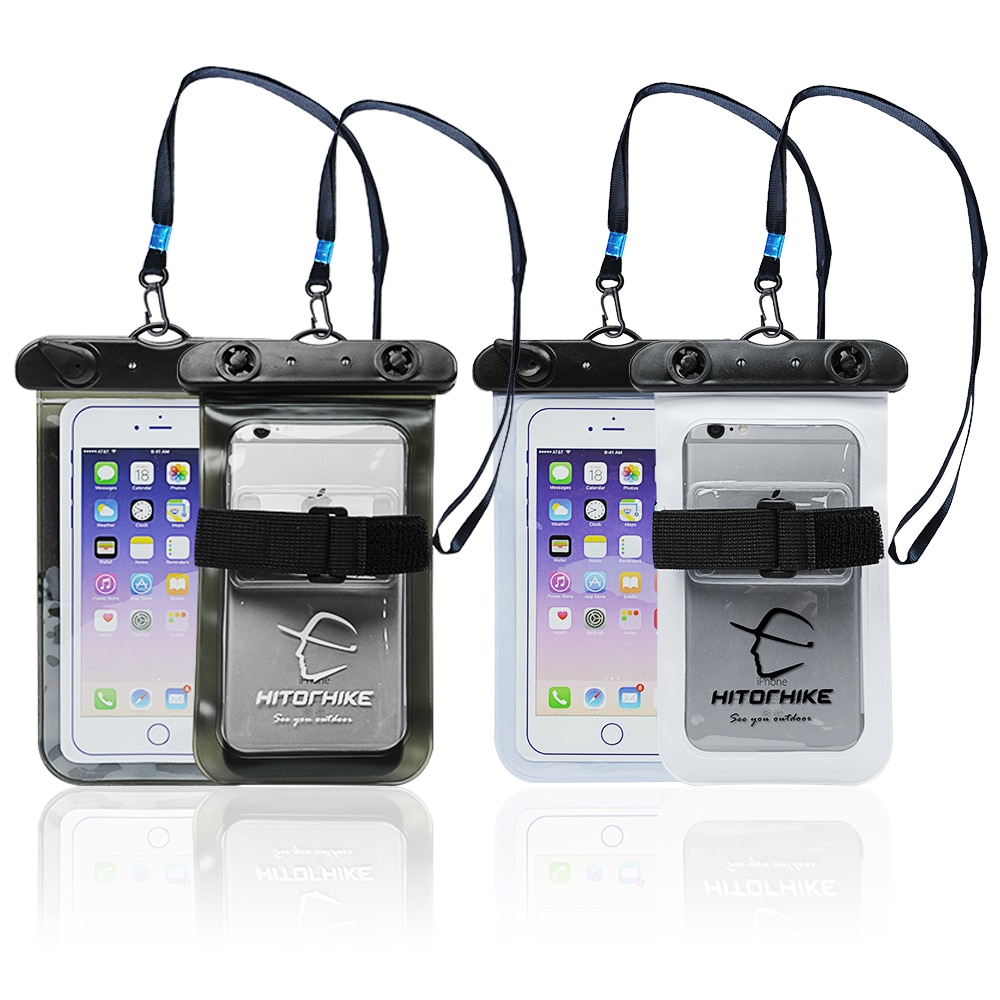 2 stks/set Opblaasbare Waterdichte Mobiele Telefoon Tas met Riem Dry Pouch Cover voor iPhone 8 7 6 s Samsung Galaxy TPU Zwemmen Gevallen