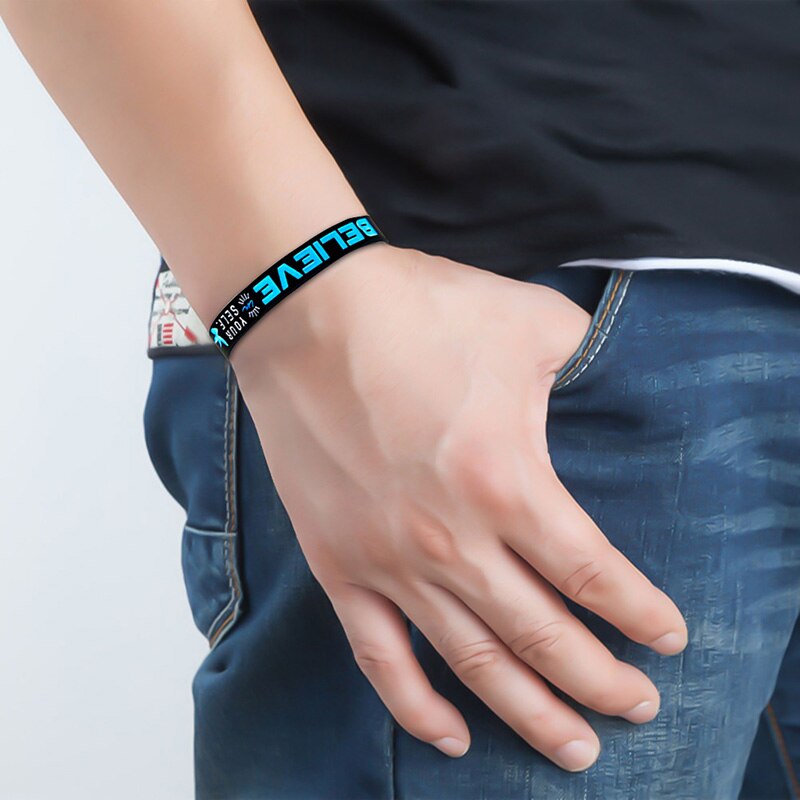 Frauen Männer Armbänder Traum, Glauben, Inspire, Schaffen Silikon Armbänder Groß Pack Von Inspirational Nachricht Armbänder