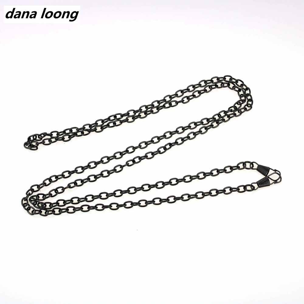 1 Stuk Ongeveer Lengte 120 Cm Breedte 0.5Cm O Type Vervanging Metal Purse Chain Voor Schouder Cross Body Handtassen tas Accessoires: Gun Black