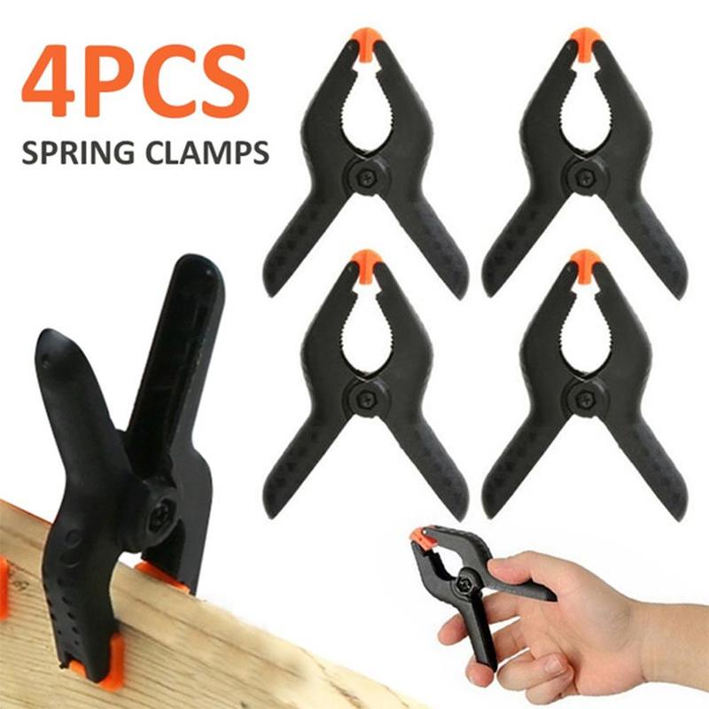 Mini clip de fixation à ressort réglable, en plastique, 4 pouces, pour arrière-plan de photographie, tissu, travail du bois