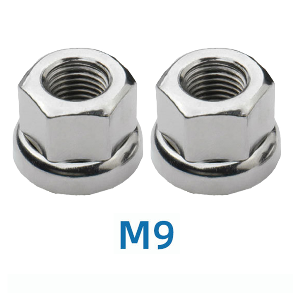 2 uds tuerca de tripulación para bicicletas tornillo de bicicleta M9 M10 3/8 tuerca de tornillo para bicicletas MTB bujes serie motores buje piezas de bicicleta de plata oscura: Blanco