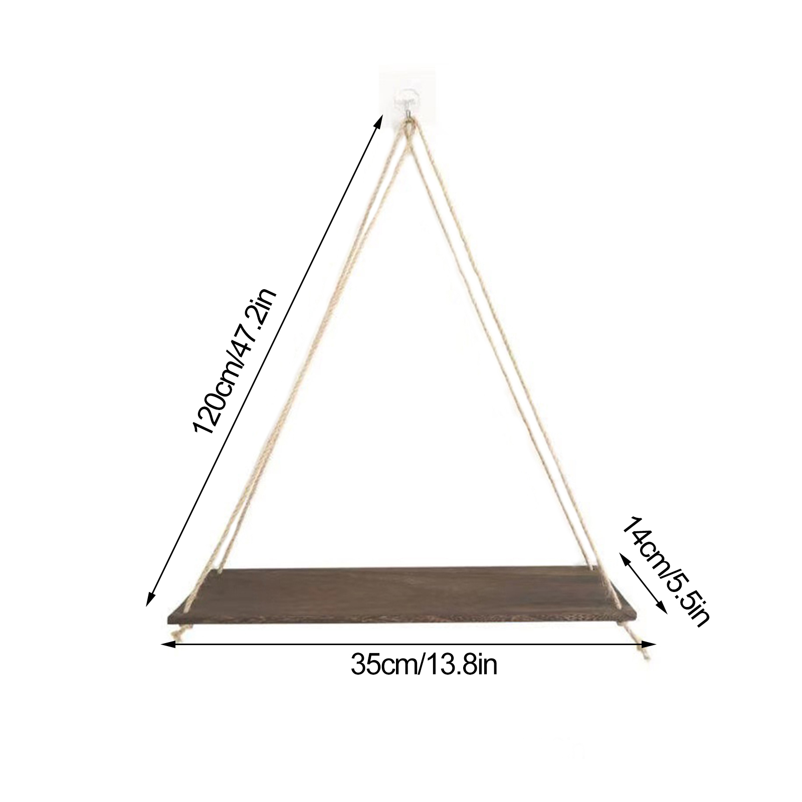 Wood Swing Hanging Rope Wall Mounted Floating Shelves Flower Pot Home Decor For Year 2022 Living Room Decoration