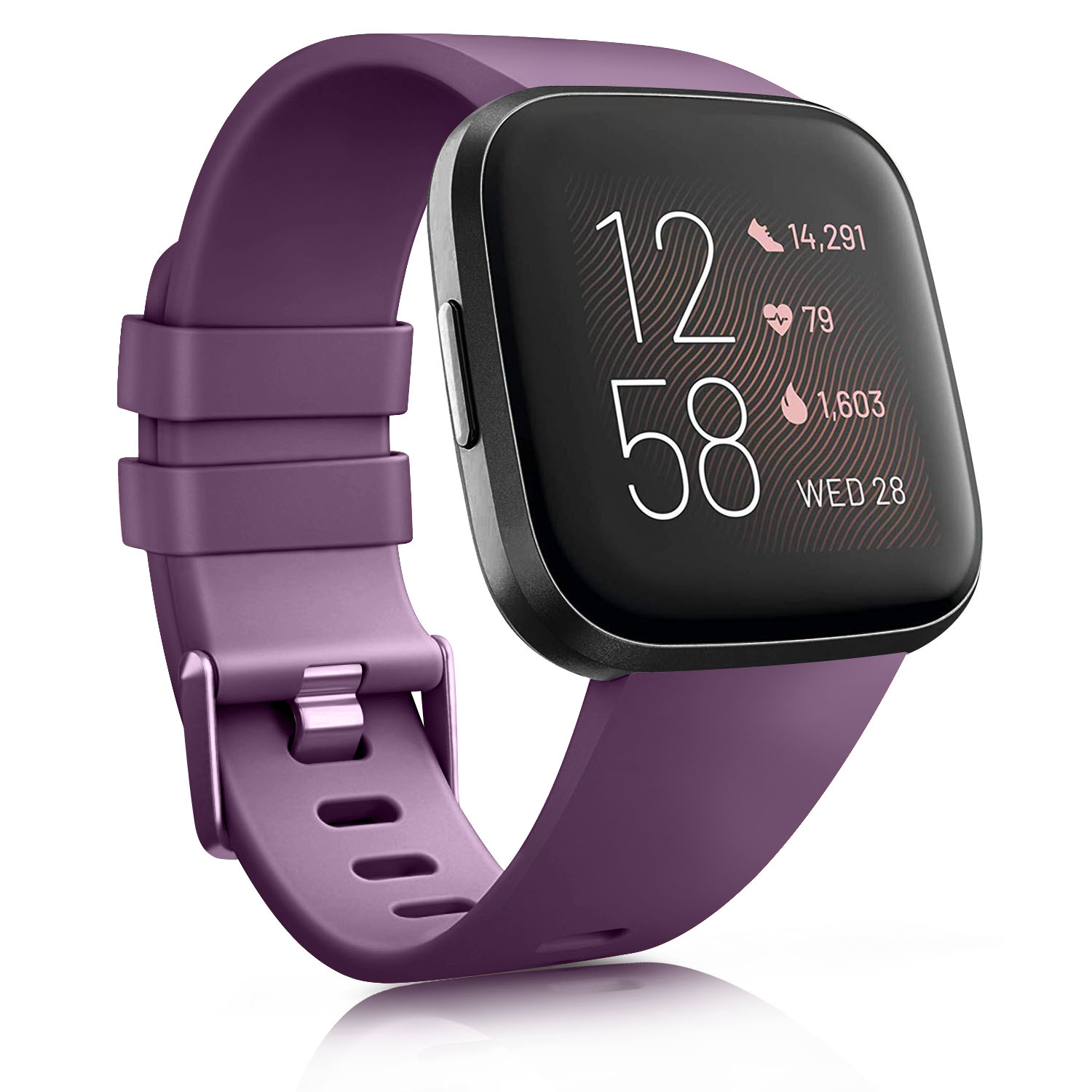 Strap für Fitbit Versa 2 Band Silikon Sport Ersatz Wristbelt Armband für Fitbit Versa Lite Armband Smartwatch Zubehör: purple / size S for versa 2