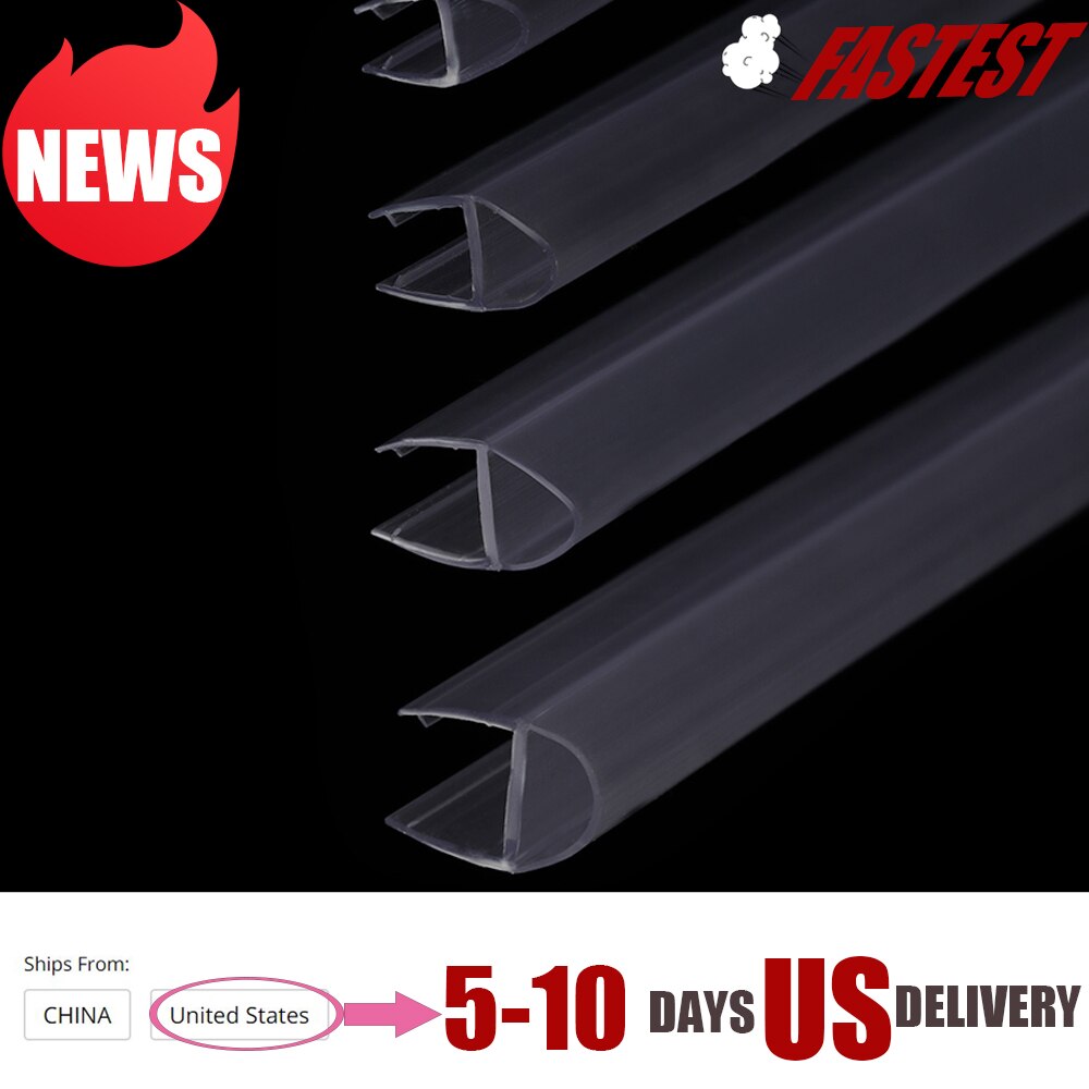 1pc Useful Transparent Bath Shower Screen Door Seal Strip 4 to 12mm Seal Gap Window Door Weatherstrip Rubber Sealing Strips