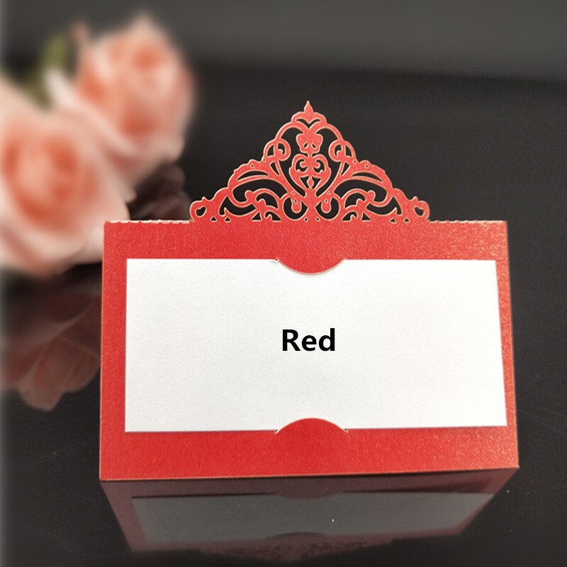 100pcs DIY Seat card Party table decoration Place Cards Party Table Name Card Guest Place Cards Wedding Decor party Supplies 8Z: red