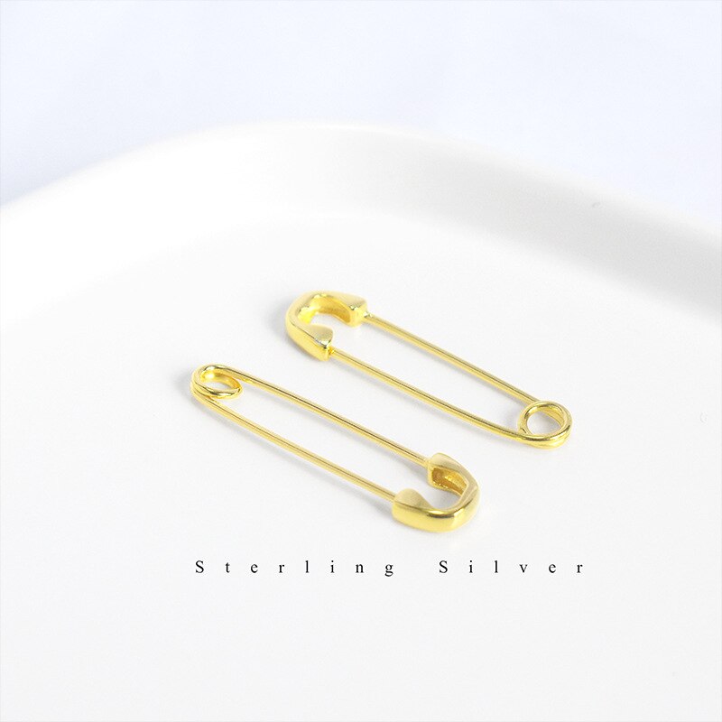 La Monada Pins Paperclip Stud Oorbellen 925 Sterling Zilver Vrouwen Minimalistische Fijne In Sieraden Stud Oorbellen Voor Vrouwen Zilver 925: Goud