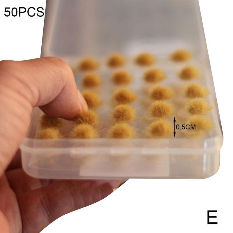 50 Pieces In A Box Diy Miniature Landscape Material Color Table Material For Train Sand With Scene Construction Bushes Six G6r2: E
