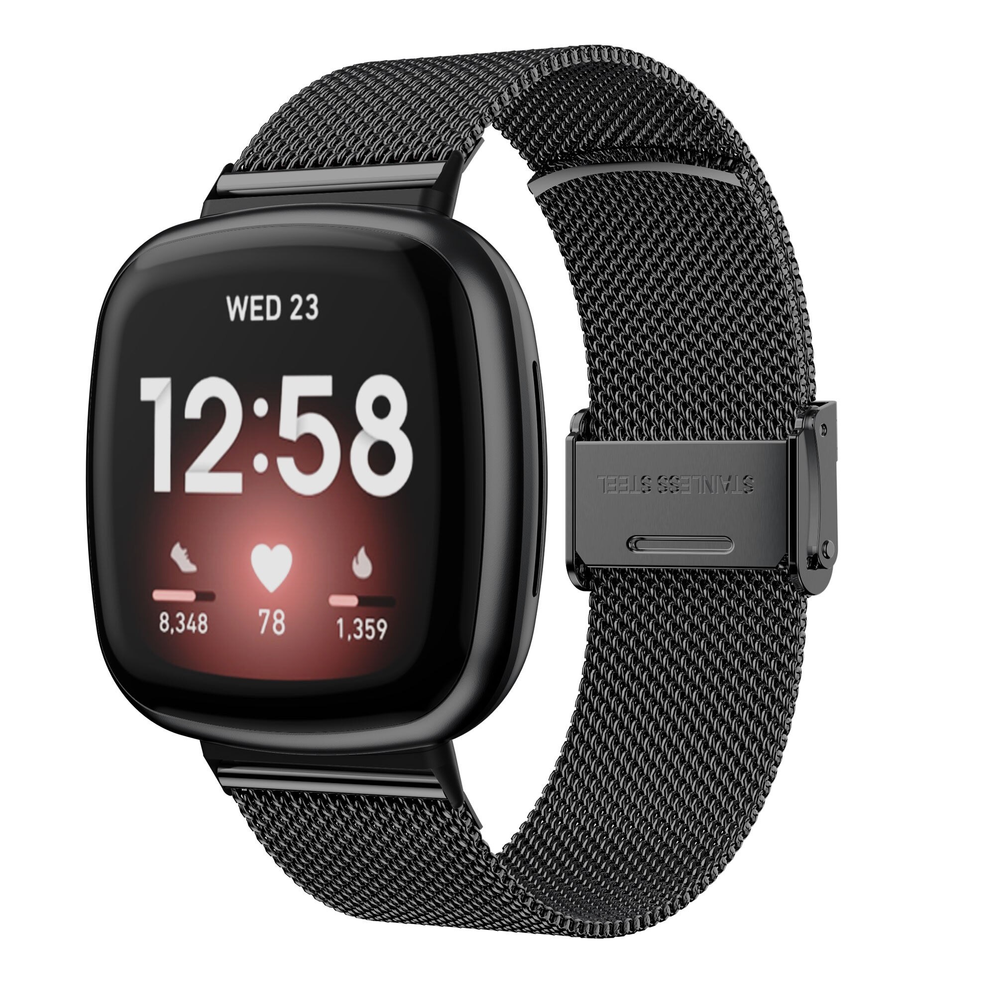 Correa Milanese Loop para Fitbit Versa 3/sense, repuesto de correa de reloj inteligente de acero inoxidable