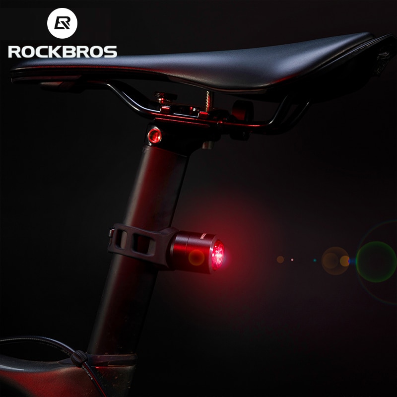 Rockbros Fiets Zadel Achterlicht Waterdicht Intelligente Photosensitivit Usb Oplaadbare Rode Waarschuwing Achterlicht Led Fiets Licht