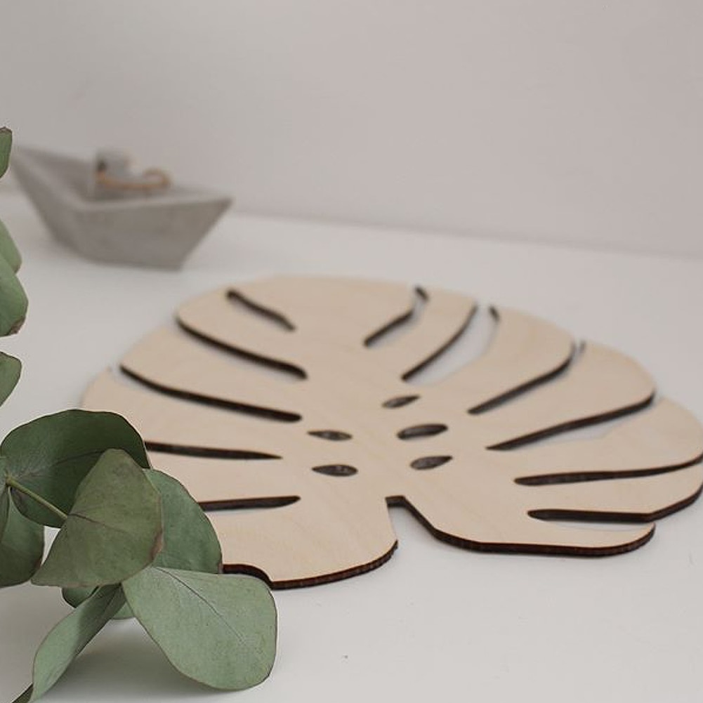 Pohjoismainen tyyli ontto puinen lehti ornamentti moderni koti lasten makuuhuoneen sisustus tee itse koristeet puu ornamentti leikkaukset craft