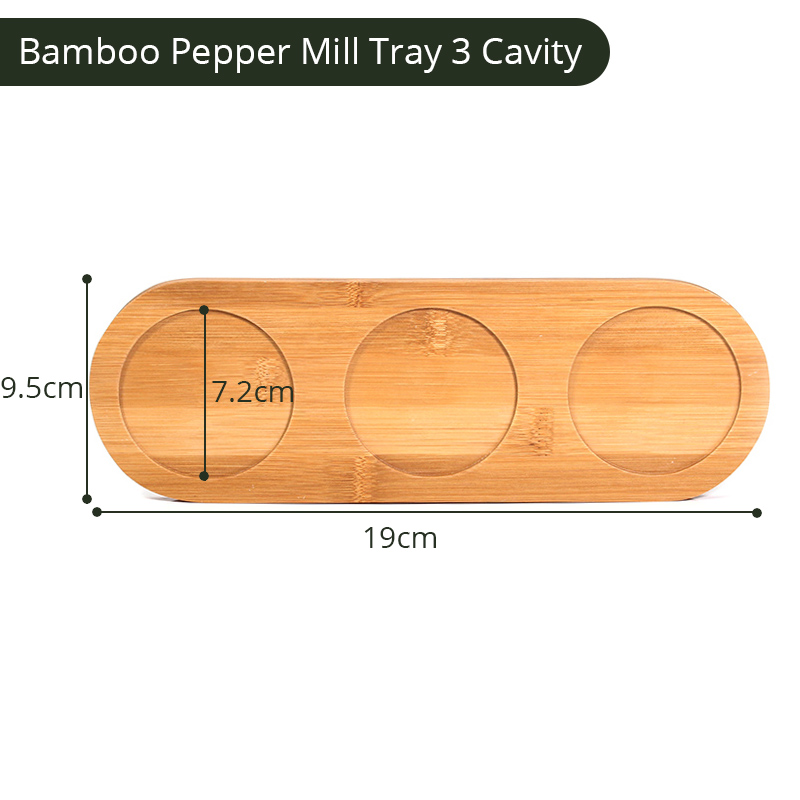 Træsalt- og peberkværnesæt og -bakke, peberkværne, saltkar med justerbar keramisk rotor -5/8/10 tommer: Bakke til bambusmølle 3