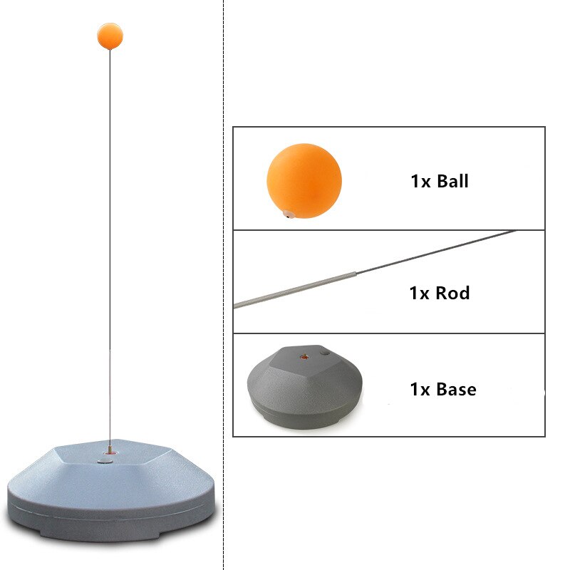 Portable Table Tennis Trainer Training Machine Elasticity Kid Adult Ping Pong Rebound Practice Trainer Self-Training Artifact: White