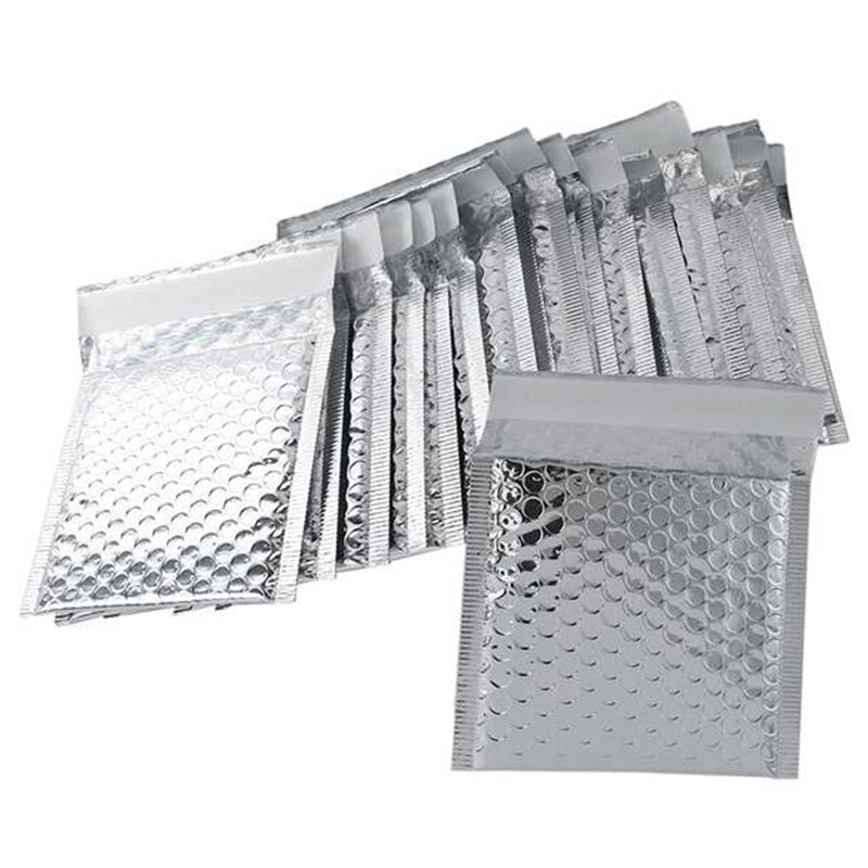 Novel-Bubble Mailing Bags Silver Bubble Mailers Padded Envelopes Multi Function Packaging Metallic Bags: Default Title
