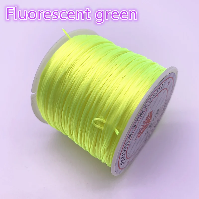 50M/Roll Bunte Flexible Elastische Kristall Linie Seil Schnur Für Schmuck Machen Perlen Armband Draht Angeln Gewinde Seil: Fluorescent green