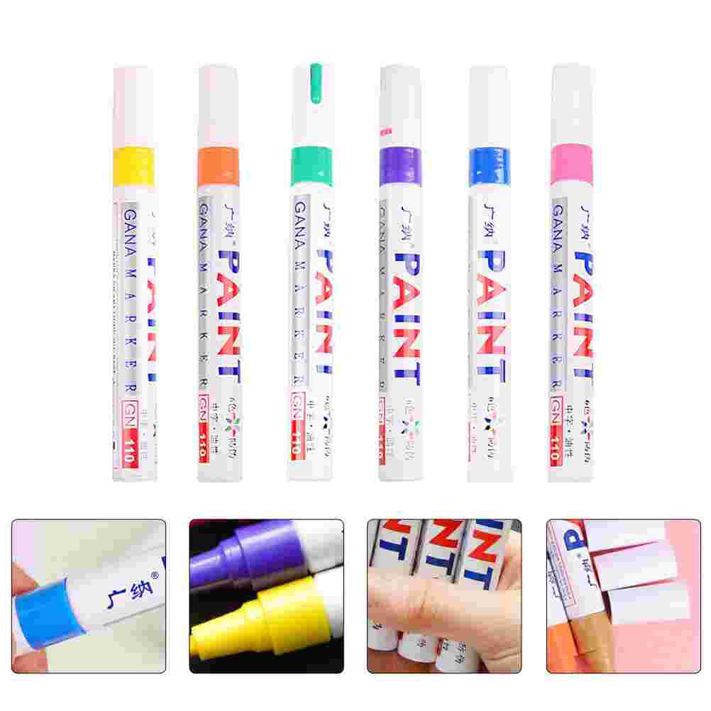 6pcs Paint Marker Pens Acrylic Paint Pens Oil Based Paint Markers Graffiti Markers