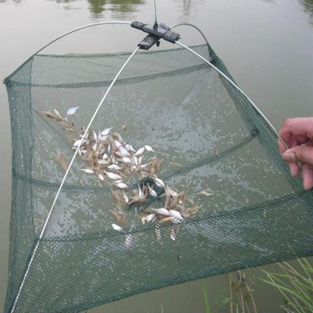 Collapsible And Foldable Portable Fishing Nets Nylon Pull-Out Trapping Nets Trap Cage Mesh Fishing Crayfish Net Tools