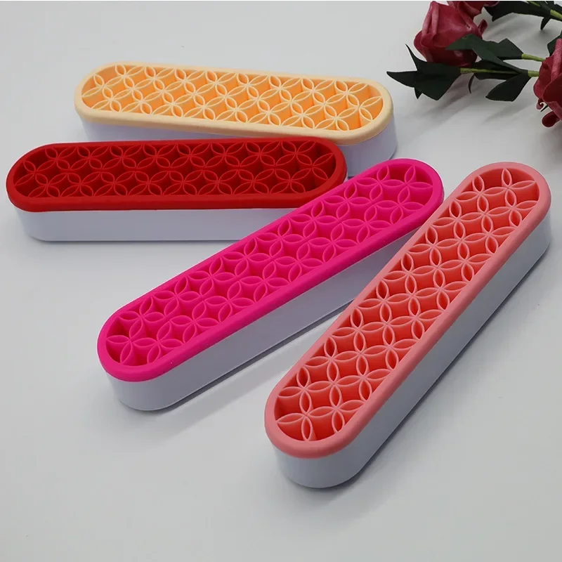 Étagère porte-brosse de maquillage porte-stylo à ongles présentoir support mallette de rangement de brosse organisateur en Silicone étagère de séchage pour pinceau de maquillage