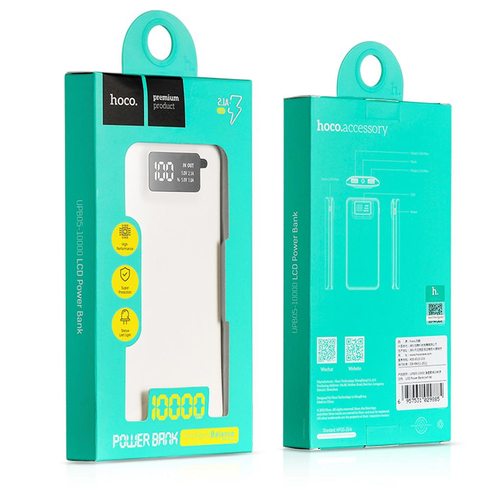 Stor kapacitet powerbank 10000 mah praktisk ultratynd mobil powerbank universal oplader med led lommelygte