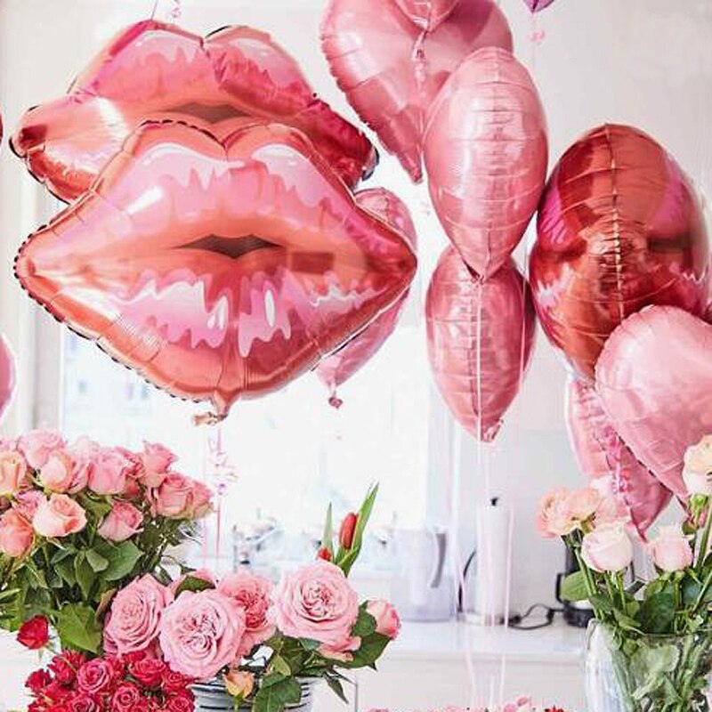 1Lot Grote Rode Lippen Folie Ballon Lip Roze Hart Helium Balaos Bruiloft valentijnsdag Decoratie Liefde Thema Party Paar levert