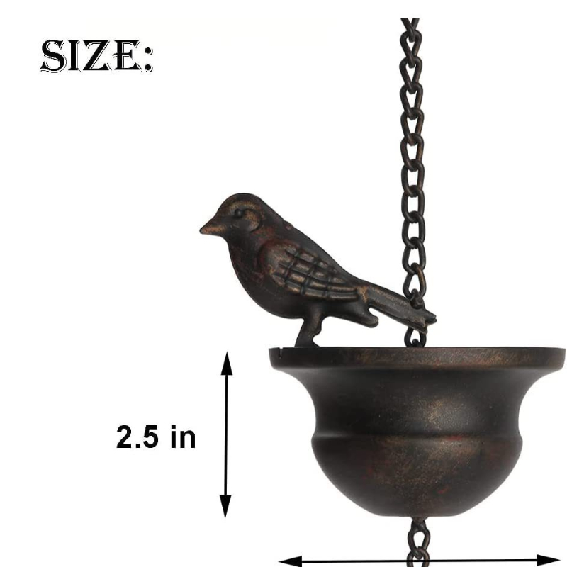 Creatieve Vogels Op Cups Metalen Regenketting Regenvanger Voor Goot Dak Decoratie Metalen Drainage Regenketting Downspout Tool
