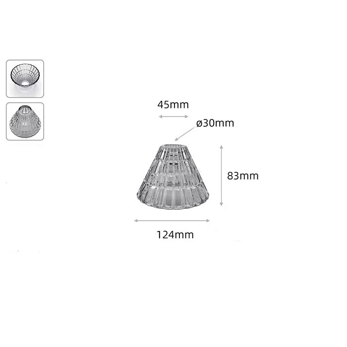 Clear Frost 30mm opening E14 Glass Lamp Shades Replacement,Green Amber 3cm Hole Glass Lampshade Cover for E12 Candle Wall Lights: Light Grey