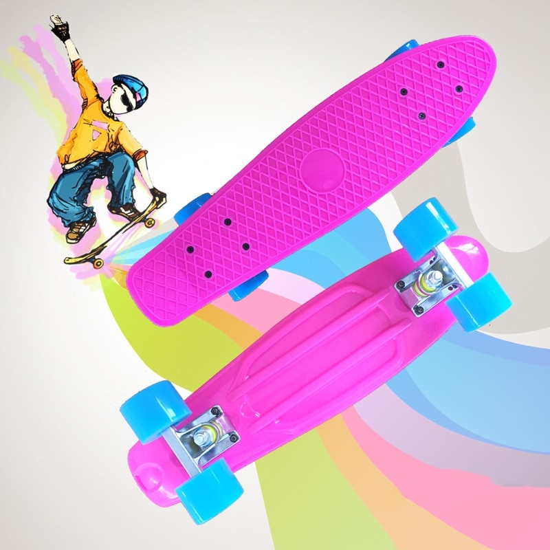 22 tommer skate board loading 100kg single-warp firehjulet skateboard bananbræt udendørs sport til pige dreng