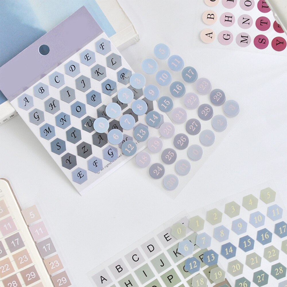 3pcs Feature Circle Index sticker Calendar Remarks week plan date sticker DIY Crafts Decorative paper sticker school Supplies