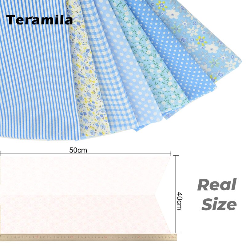Teramila 7 Uds 40x50cm DIY Patchwork tela de algodón telas de tejidos acolchados de costura coser tela mantel hecho a mano