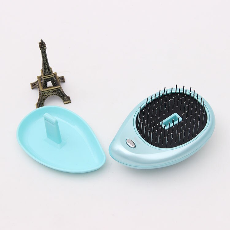 Elektrisk jonisk hårborste mini hårborste kam massager vibration hår hårbotten massager borste antistatisk jonisk hårborste