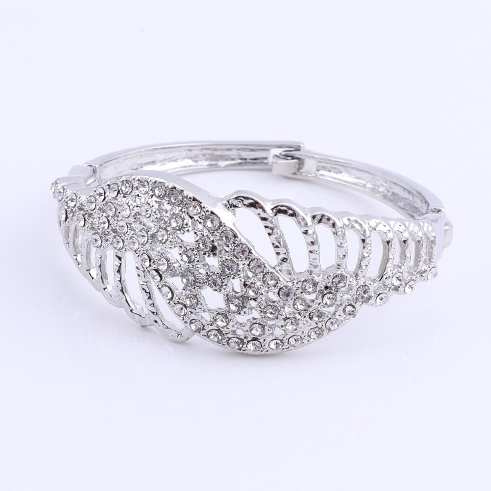 Cynthia Mode Afrikaanse Sieraden Set Dubai Verzilverd Bridal Ketting Oorbellen Set Crystal Indian Wedding Sieraden