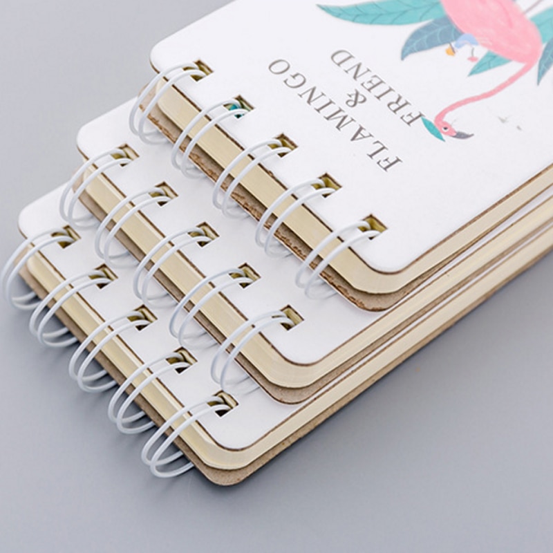 1book/lot Flamingo notebook Daily Weekly Planner Spiral Notebook Time Organizer School Supplies Signature Guest Book