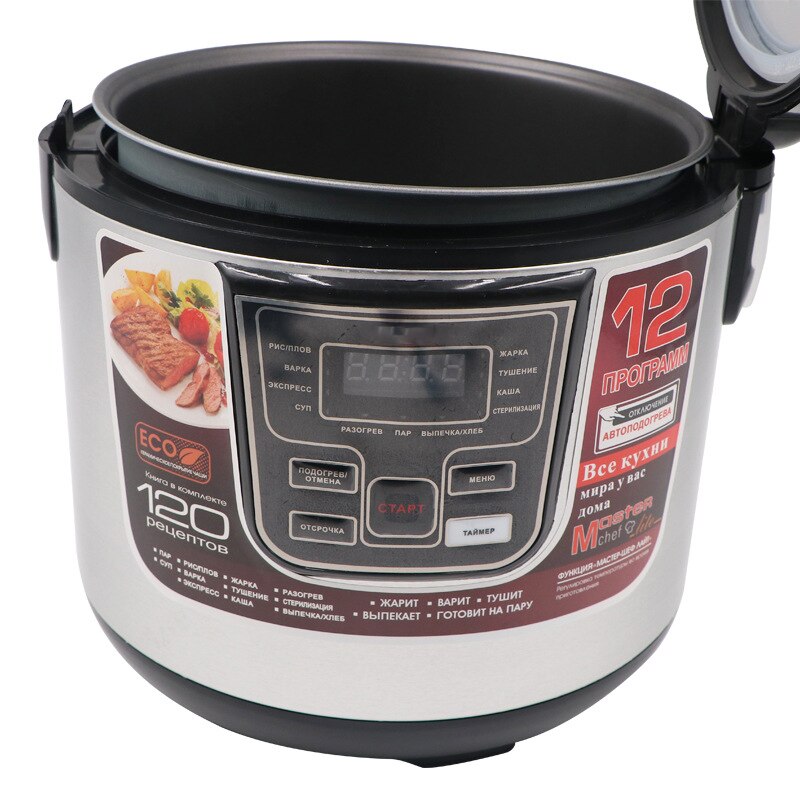 Autocuiseur électrique multifonction à pression Programmable, 6L, cuisson lente, antiadhésive, 900W, en acier inoxydable: Rouge / UK