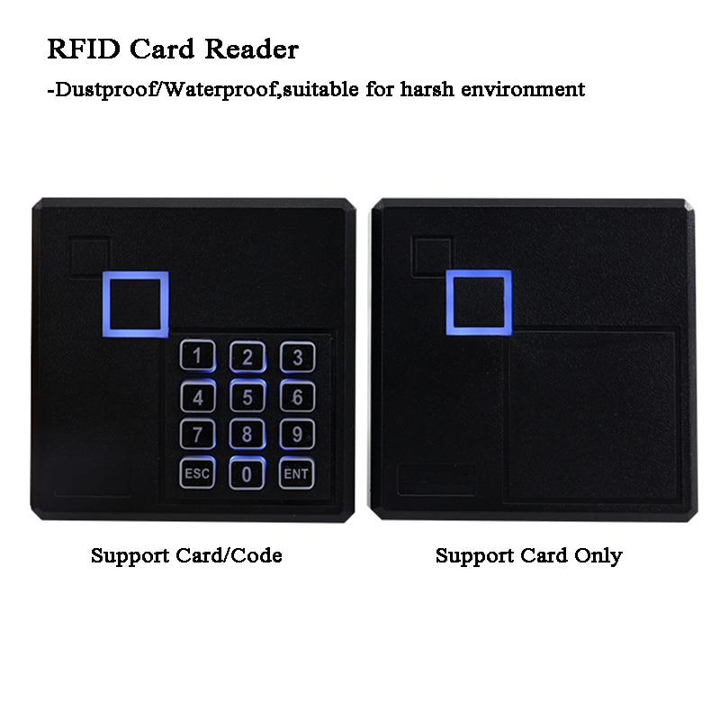 Døråbner rfid lås wiegand 26/34 125 khz  em4100/tk4100 adgangskontrol kortlæser kode støvtæt/vandtæt garage/portlås