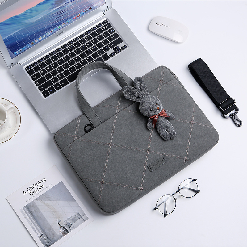 Modische Laptoptasche, Handtasche aus mattiertem Stoff, 13-Zoll-Innenfach, 15,6 Zoll 14 Zoll Einzelschulter
