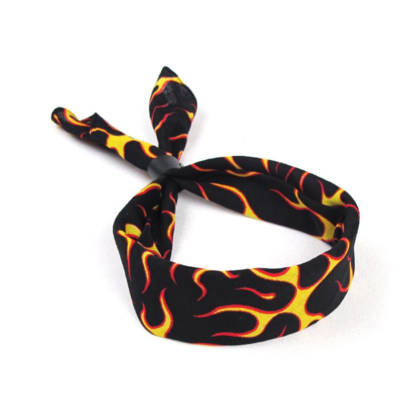 Foulard de motard japonais Harajuku, impression de feu, protection multi-usage, écharpe carrée sans couture, bandeau de moto Hip-Hop, cravate de cou
