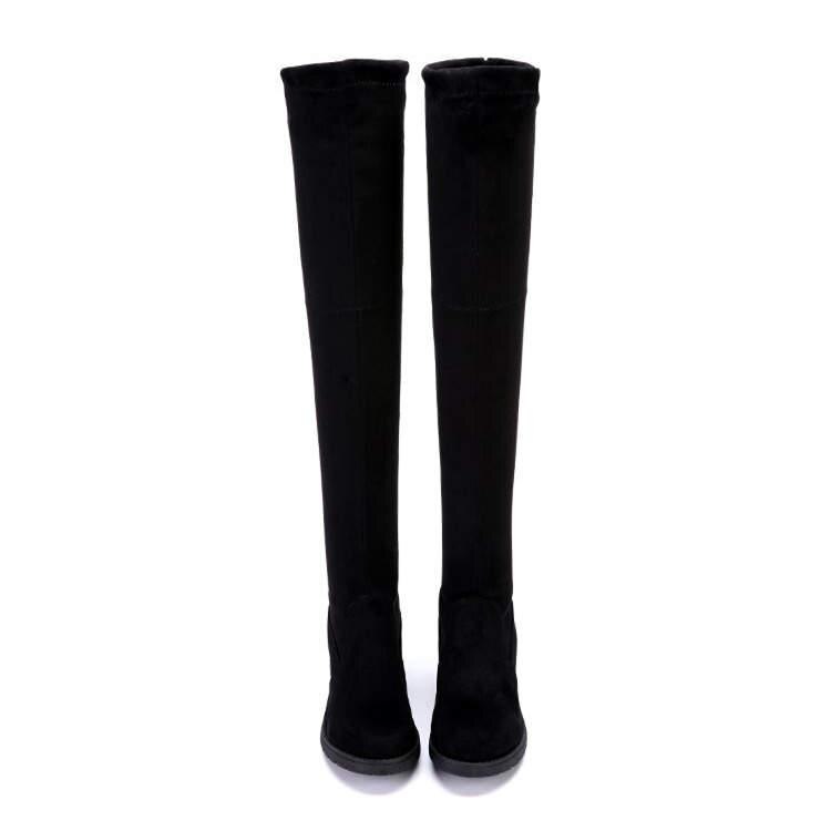 Size 35-41 Winter Over The Knee Boots Women Stretch Fabric Thigh High Sexy Woman Flat Shoes Long Bota Feminina Fast Y9: Black / 39